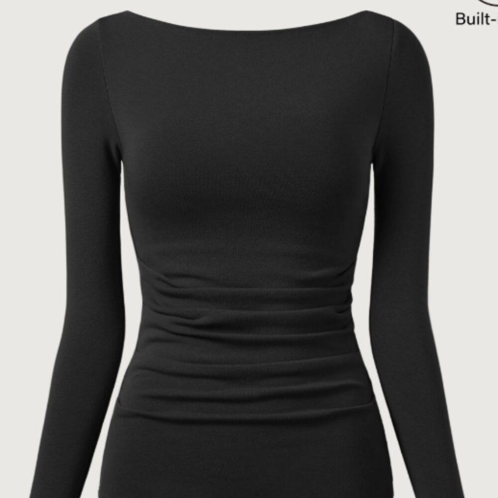 OGL Boatneck Tucks Brami Top - Black